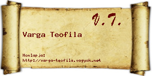 Varga Teofila névjegykártya